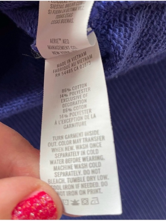 Aerie blue oversized Crewneck Sweatshirt - Self Care Club - Picture 5 of 10